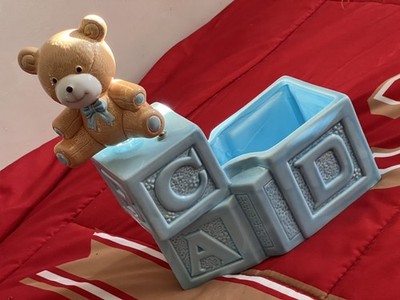 Vintage INARCO made in Taiwan  Baby Blocks Music Box  Bear 1950,s