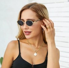 Vintage Round Luxury Sunglasses Women Men Small Frames Oval Sun Glasses Female C
