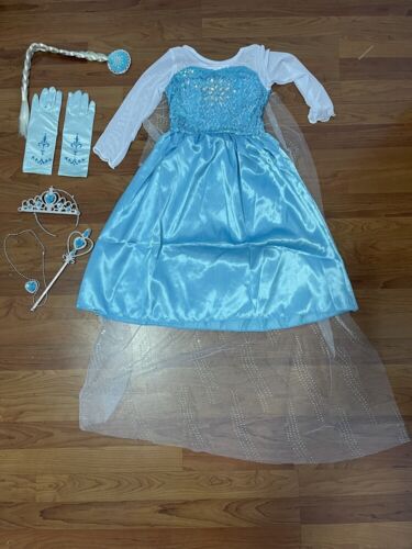 Frozen 2 Eiskönigin Prinzessin ELSA Pailletten Kleid Kostüm Karneval Cosplay - Bild 1 von 13