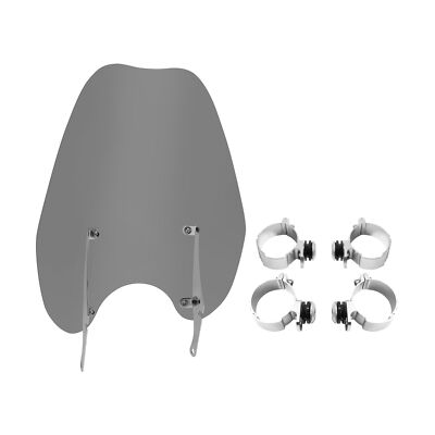 #ad Smoke Windscreen Windshield amp;49mm Clamps For Harley Softail Street Bob Low Rider $84.99