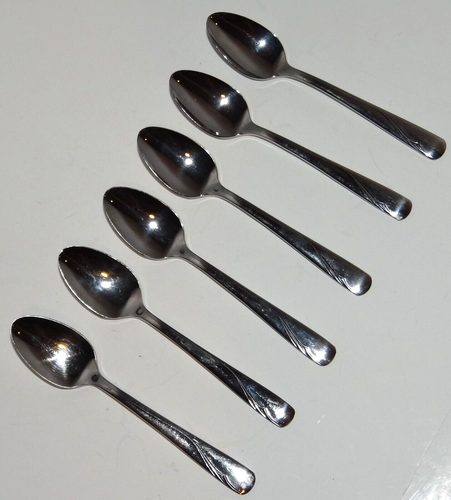 Oneida Ltd OCEANIC Demitasse Cucchiaio Set di 6 Cucchiai per Posate Inox 4 3/8" - Foto 3 di 8