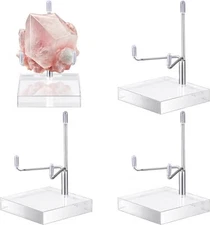 2/4Pack Square Display Stand Geode Mineral Rock Crystal Ball Acrylic Holder