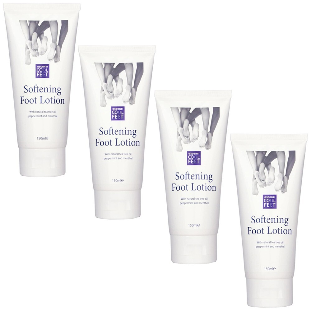 4x FOOT LOTION MENTHOL TEA TREE PEPPERMINT OIL ESCENTI COOL FEET SOFTENING  150ML