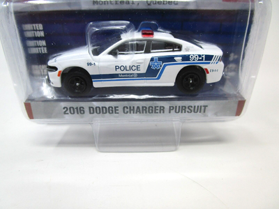 Miniature Greenlight 1/64 - Dodge Charger Pursuit 2016 - Police De Montréal (Hot Pursuit)
