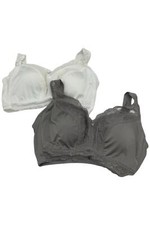 Rhonda Shear 2-Pack Classic Pin-Up Bra Gray/White