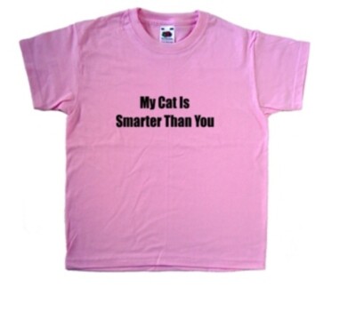 My Cat Is Smarter Than You Rosa Kinder T-Shirt
