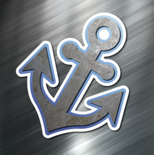  1 ONE ANCHOR Decal Sticker For Car Boating Boat Ocean Surfboard Scuba Beach