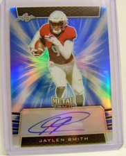 JAYLEN SMITH ROOKIE CARD /35 AUTO BLUE LEAF METAL DRAFT 2019