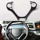 For Honda Civic 12-2015 Carbon Fiber Style ABS Steering Wheel Frame Cover Trim