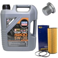 MotoröL Set 5W-30 5 Liter + ÖLfilter SH 4036 P + Schraube FüR Audi Q5 3.0 TDI