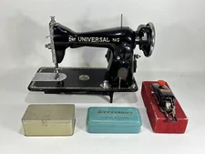 Vintage Universal Deluxe Sewing Machine Head with Accessories ~ UNTESTED / AS-IS