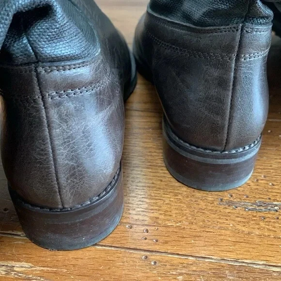 Botas de equitación Stuart Weitzman Ludlow para mujer cuero marrón lona cerosa talla 7 Foto 4 de 4