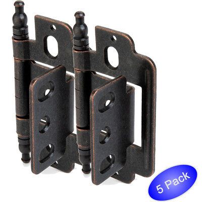 *5 Pack* Cosmas 14280-ORB Oil Rubbed Bronze 3/4'' Full Inset Hinge (Pair)