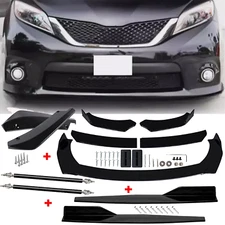 For Toyota Sienna Front Rear Bumper Lip Spoiler Body Kit Splitter Side Skirt