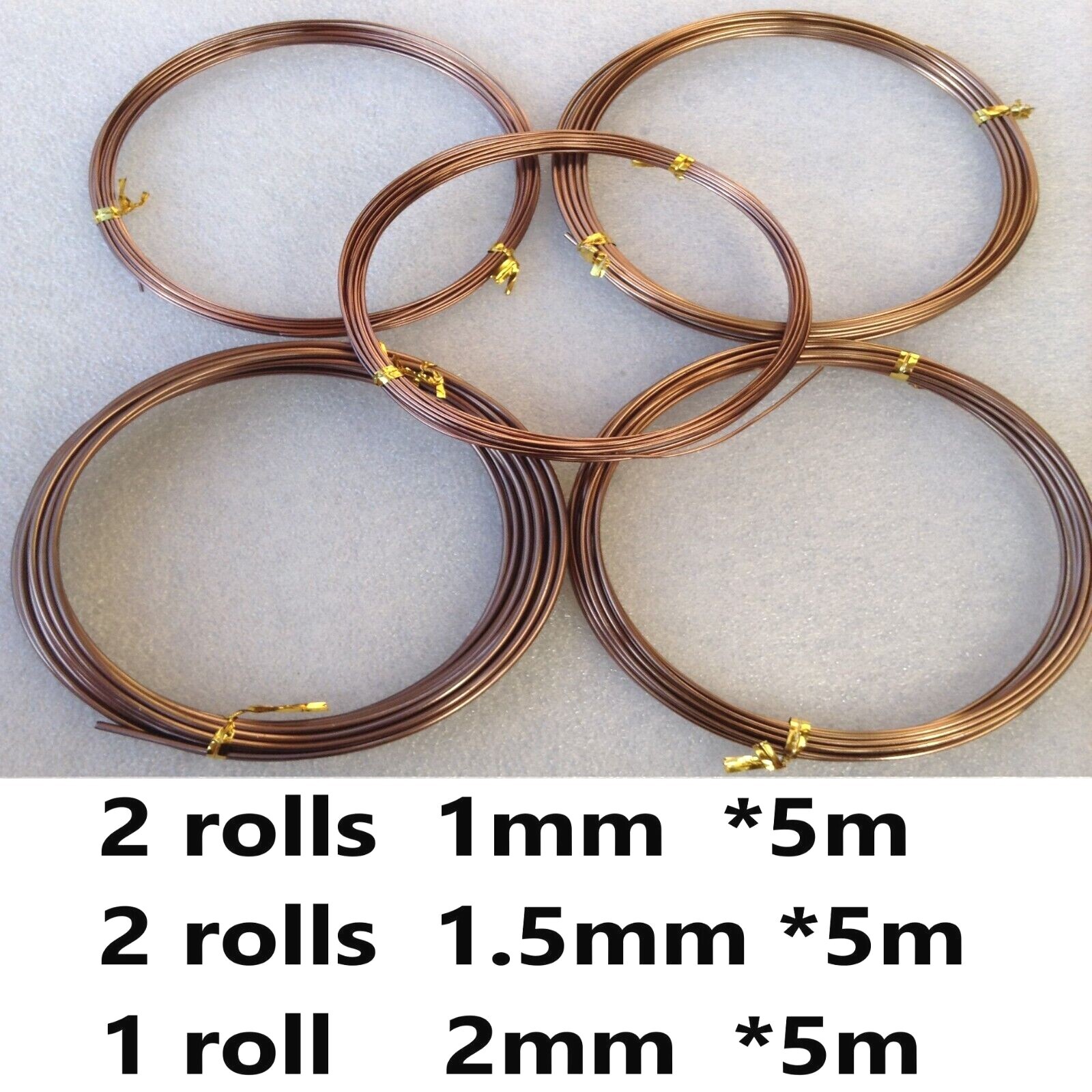 5 or 1 roll Bonsai Wire Aluminium training wire select colour and gauge