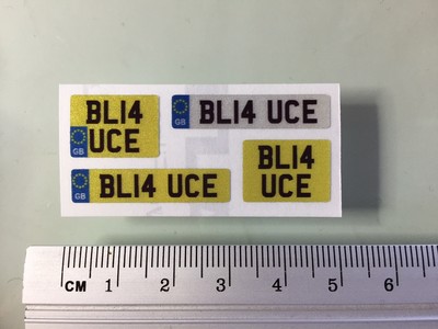 1 18 Scale Reflective Uk Number Plates 1 Set Selfadhesive 1 18 Diecast Custom Ebay