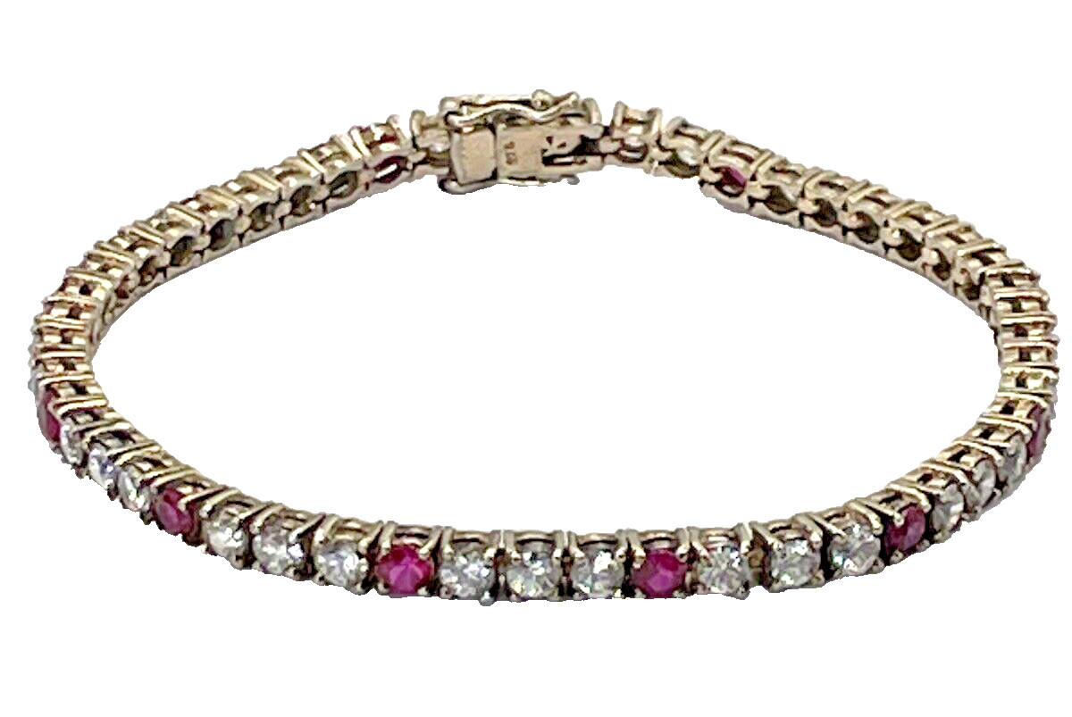 Gold Over Sterling Silver Lab Created Ruby and Cu… - image 8