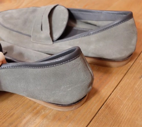 Frank Wright Soft Grey Suede Slip On Shoes UK 11 Ortholite - Picture 8 of 12