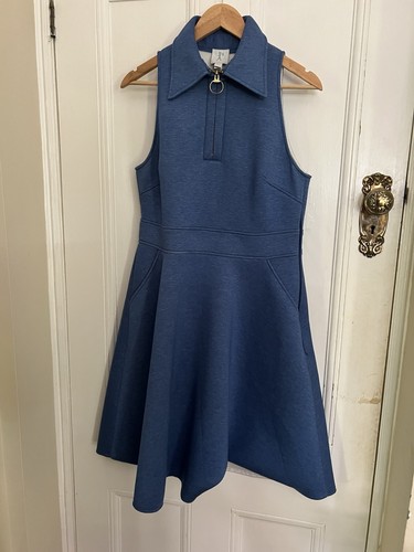 KAREN WALKER RUNWAY WOMENS DRESS PRINTED Blue Size AU & UK 10 / US 6 - Picture 6 of 7