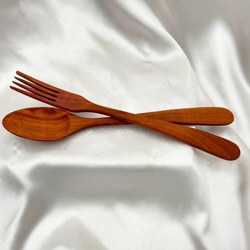 Vintage Wooden Salad Tongs Serving Utensils – Approx. 12” Length - Picture 3 of 4