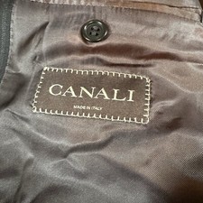 Canali 1934 Blazer Wool Mens 2-Button Black Stripe Italy 46L US 56 EU