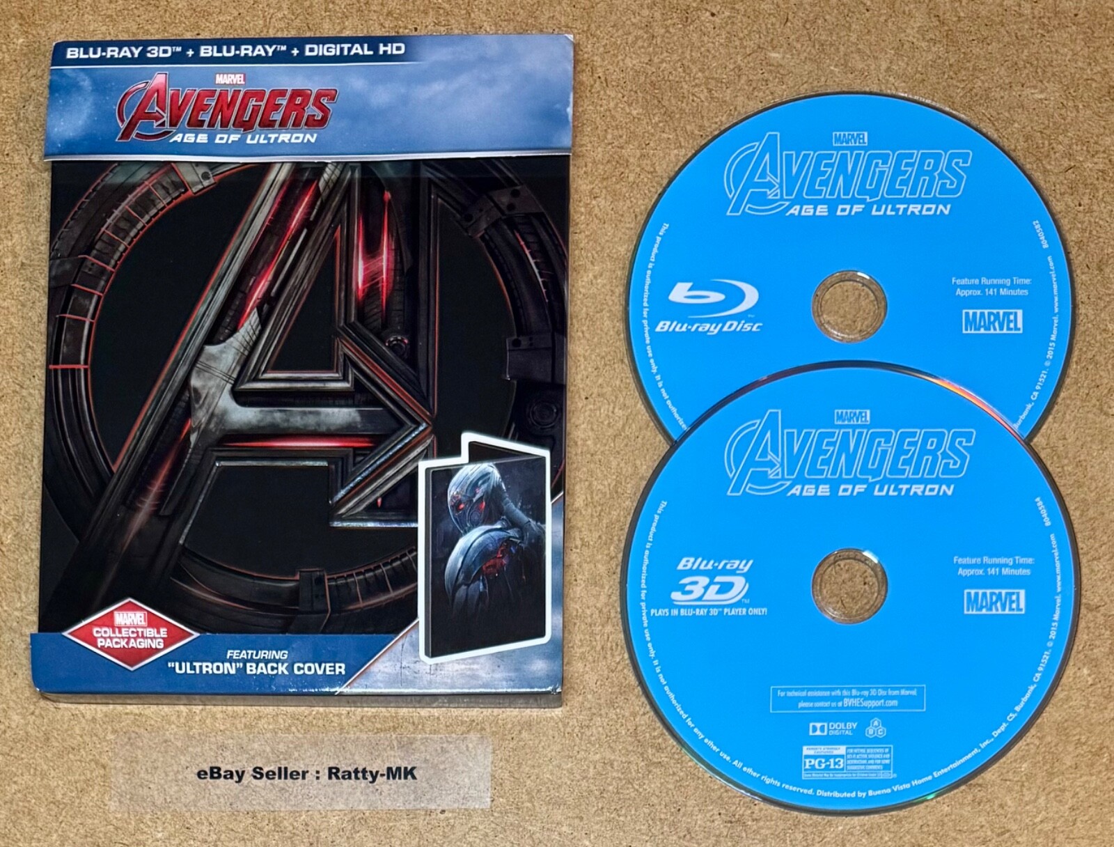 AVENGERS AGE OF ULTRON - US IMPORT  3D + 2D BLU RAY STEELBOOK (READ DESCRIPTION)
