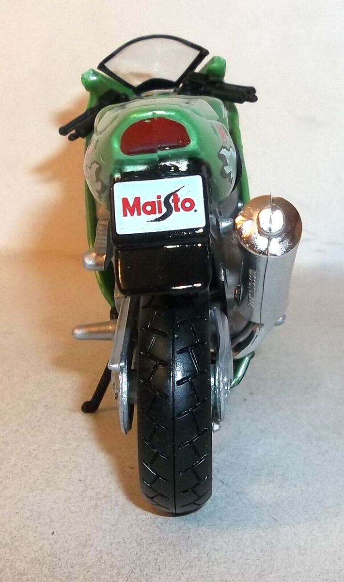 LOOSE 2021 MAISTO 2 WHEELERS 1:18 SCALE GREEN 2002 KAWASAKI ZX12R