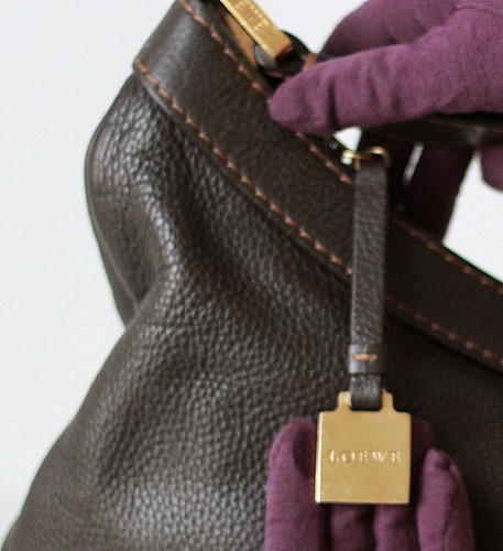 LOEWE Brown Leather Hobo Shoulder Bag - Afbeelding 9 van 13