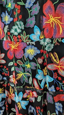 Anthropologie Vone Janine Embroidered Dress floral Tiered US Size 8 orig  $349 | eBay