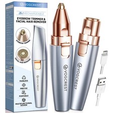 Eyebrow Facial Trimmer 2 in1 Rechargeable Facial Hair Removal and Eyebrow Sha...