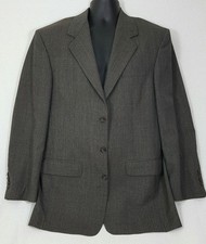 Bill Blass Parisian Plaid Checked Wool 3 Button Blazer Size 42