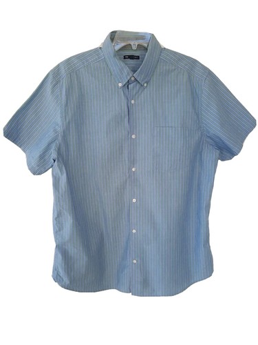 blue tropical maxi dress BOLD STRIPE DRESS SHIRT LT BLUE / 17.5 main image 1