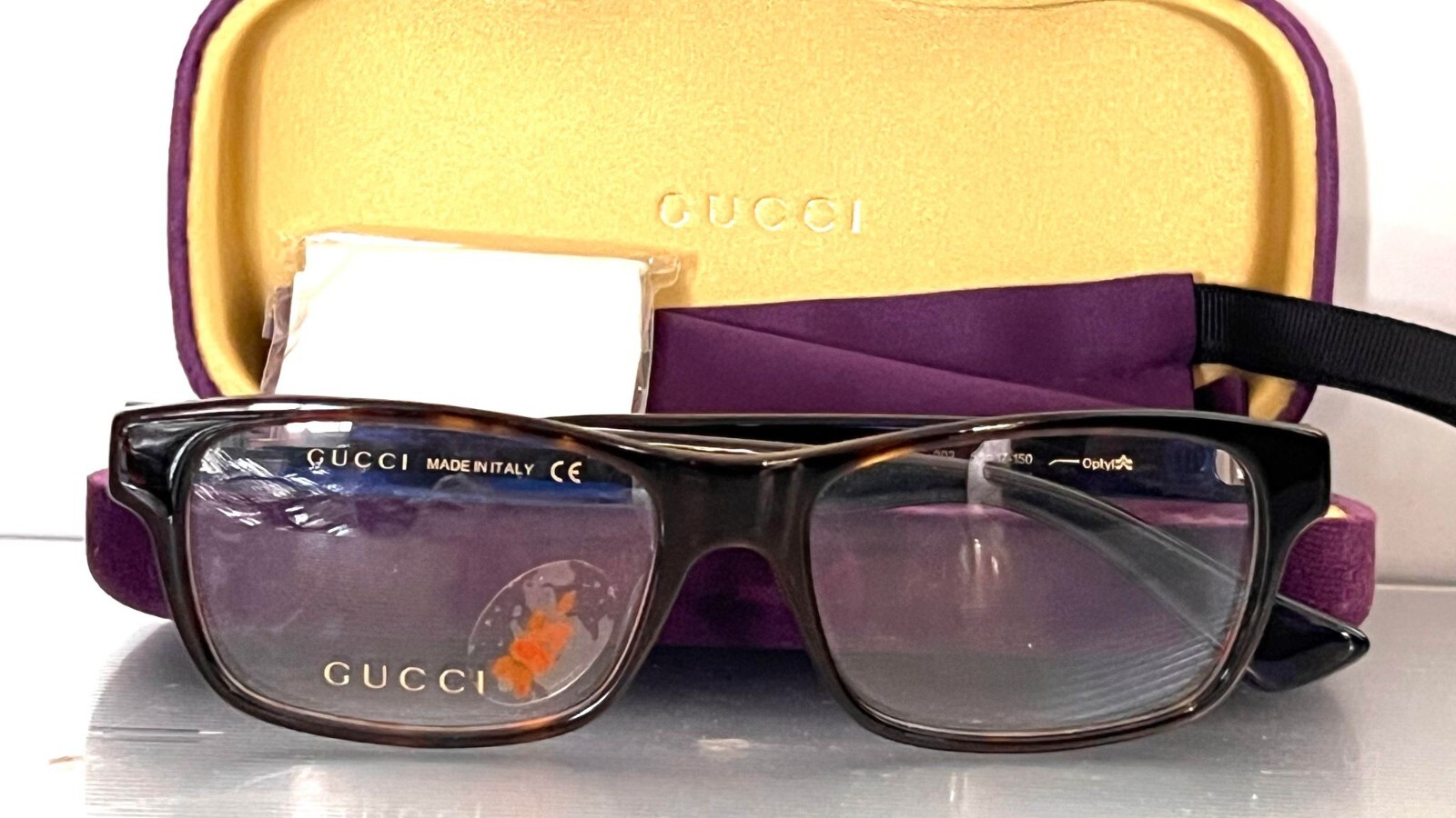 Gucci GG0006OA 003 Eyeglasses Havana Frames Clear Lens 55-17 150 NWT #300