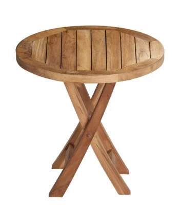 Gartentisch Beistelltisch Holztisch klappbar rund Teakholz - Bild 1 von 2