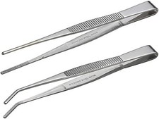 ANEX Tweezer Stainless Steel Jagged type Straight/Bent set 125mm ATW-S1 Japan