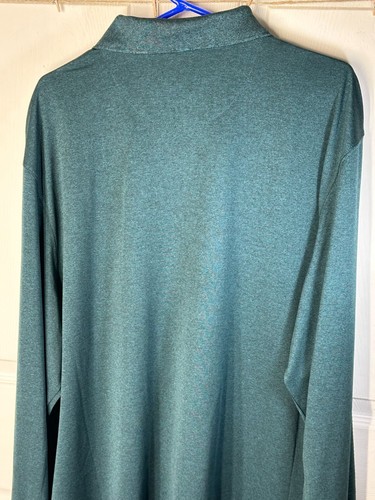 Haggar Cool 18 Pro Long Sleeve Polo Men's XXL Teal Green Casual Dress Office - Picture 4 of 10