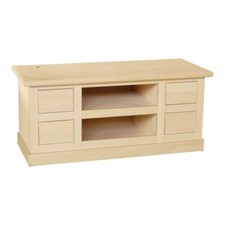 MOBILE PORTA TV IN LEGNO GREZZO NON VERNICIATO  4 CASSETTI 2 VANI