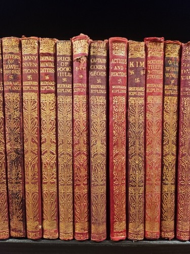 Rudyard Kipling Red Leather Cover Literature Collection (1918-1930), 25 Volumes - Picture 7 of 10