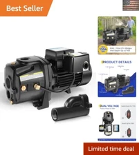 Efficient 1HP Jet Pump with Overheat Protection - Ideal for Gardens and Homes