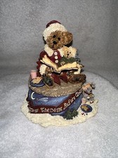 1998 Boyds Bearstone Bailey The Night Before Christmas Musical Figurine