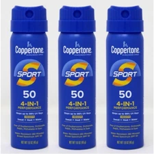 Coppertone Sport SPF 50 CS Travel Spray, 1.6 Ounce (Pack of 3)