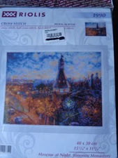 RIOLIS COUNTED CROSS STITCH KIT MOSCOW AT NIGHT 15 3/4" x 11 3/4"