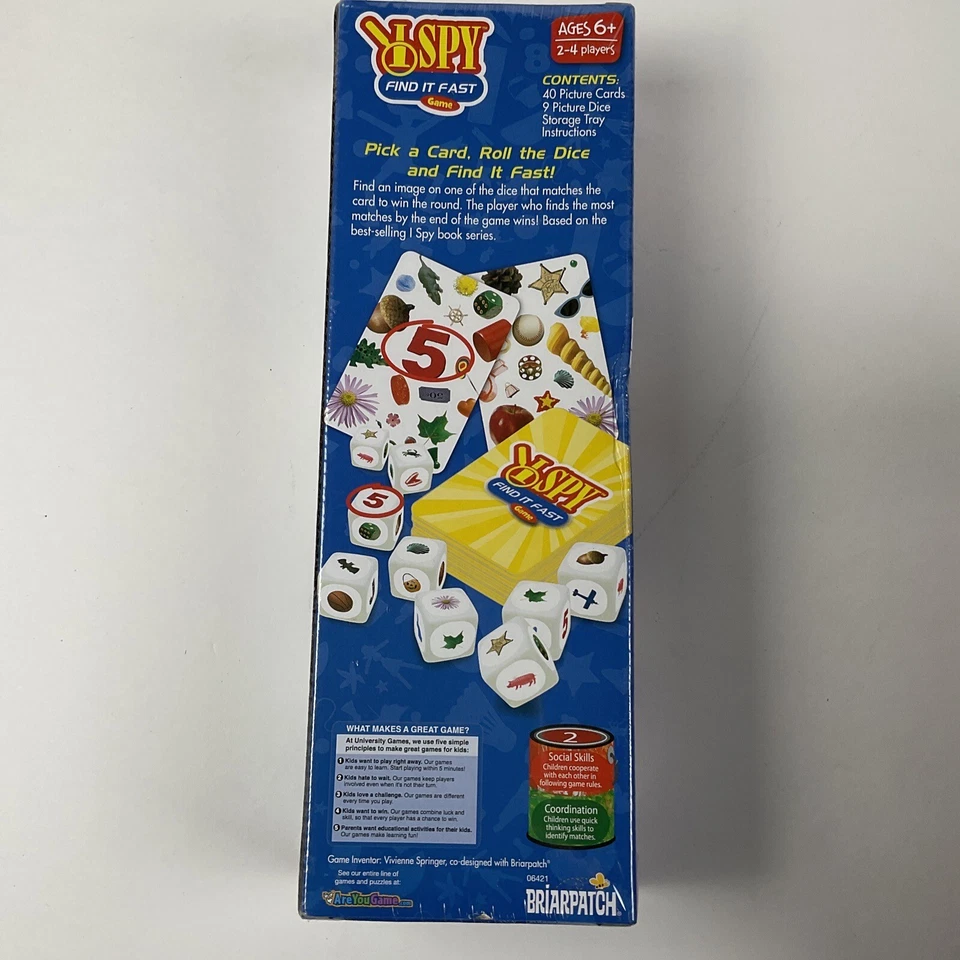 I Spy Find It Fast - Matching Dice Card Game (Briarpatch, 2015) 6+ 2-4Players - Image 4 of 4
