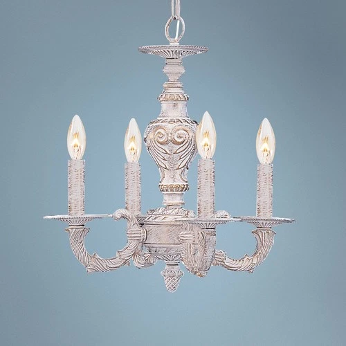 Sutton 13 1/2" Wide Antique White and Gold Chandelier - Picture 1 of 8
