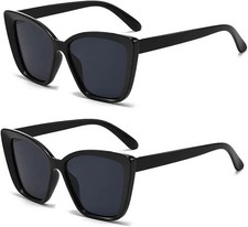 Cat Eye Sunglasses for Women, Large Oversized Wide Frame Retro Chic Shades