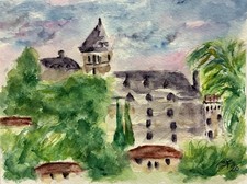 Chateau Marmont West Hollywood 6&rdquo;x8&rdquo;Hand-Painted Watercolor-Not A Print!