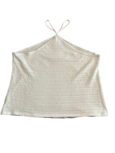 Old Navy Crossover Halter Cami Top Women's Size 4X White Cropped Smocked NWT - Picture 10 of 10