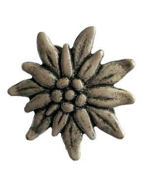 Edelweiss Anstecker/ Pin 6 cm altsilber Oktoberfest Dekoration - Bild 1 von 3