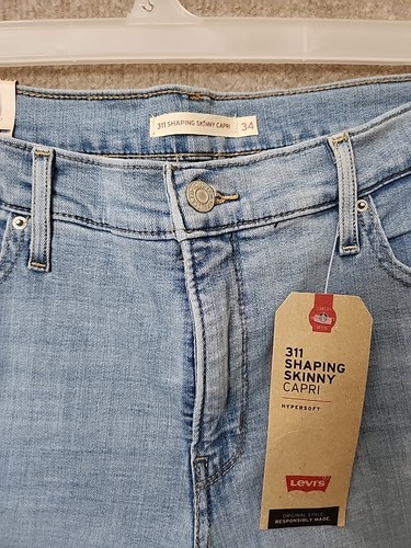 Jeans Levis 311 Shaping skinny Capri donna 18 34 blu scolpito ipermorbido NUOVO - Foto 4 di 13