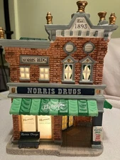 Lemax Village Collection LIGHTED building NORRIS DRUG